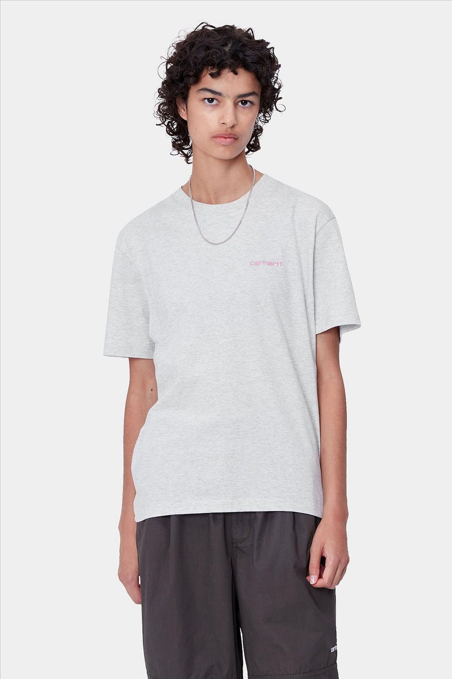 Carhartt WIP - Lichtgrijze Script Embroidery T-shirt