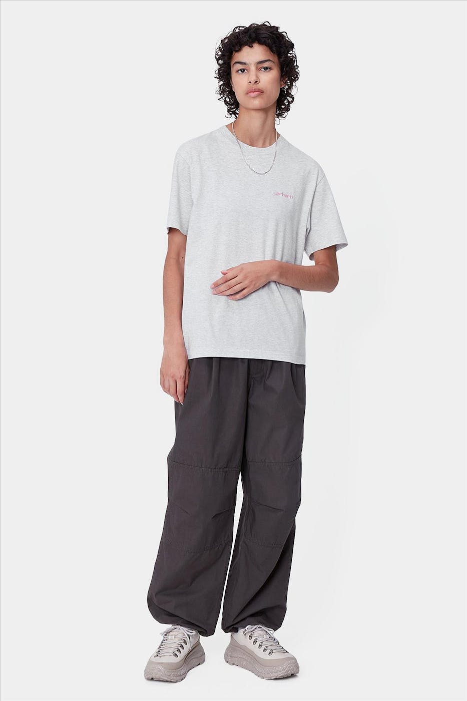 Carhartt WIP - Lichtgrijze Script Embroidery T-shirt