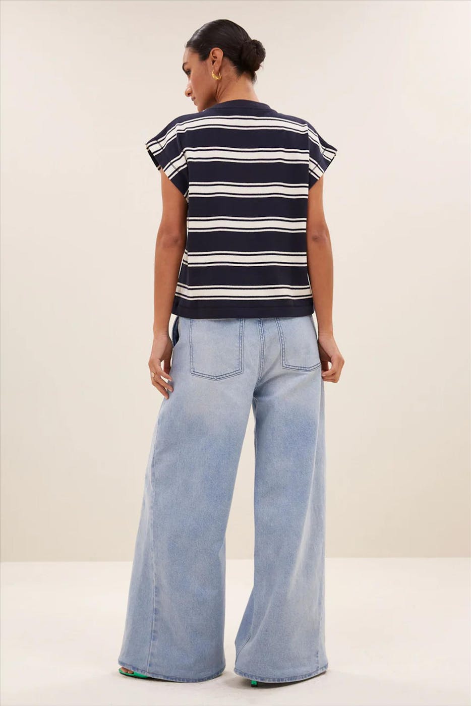 BY BAR - Donkerblauwe Mason Stripe T-shirt