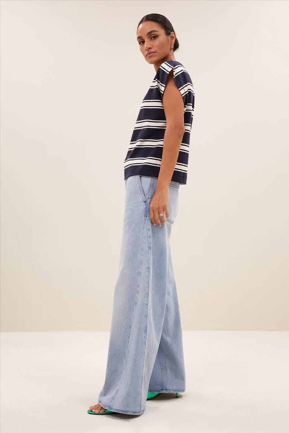 BY BAR - Donkerblauwe Mason Stripe T-shirt