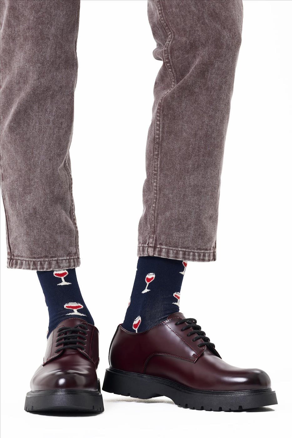 Happy Socks - Donkerblauwe Wijn sokken, maat: 41-46