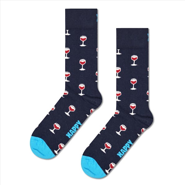 Happy Socks - Donkerblauwe Wijn sokken, maat: 41-46