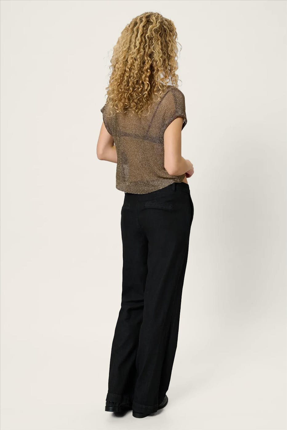 My Essential Wardrobe - Gouden Olly Knit Waterfall top