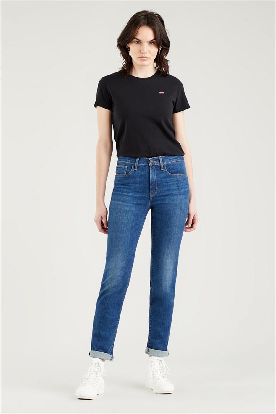 Levi's - Donkerblauwe 724 High Rise slim straight jeans