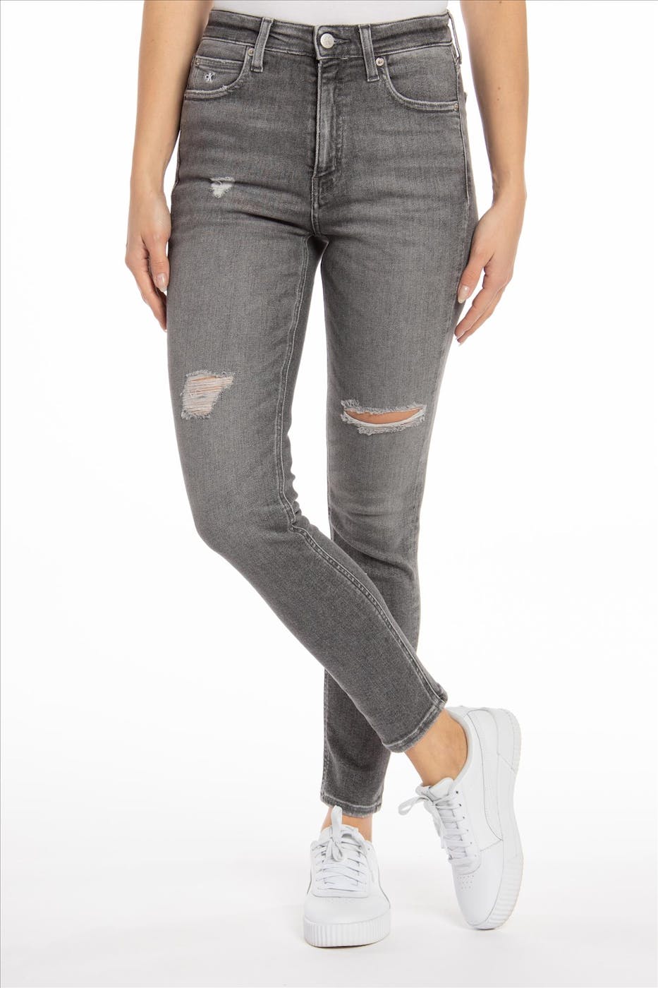 Calvin Klein Jeans - Grijze High Rise Skinny Ankle jeans