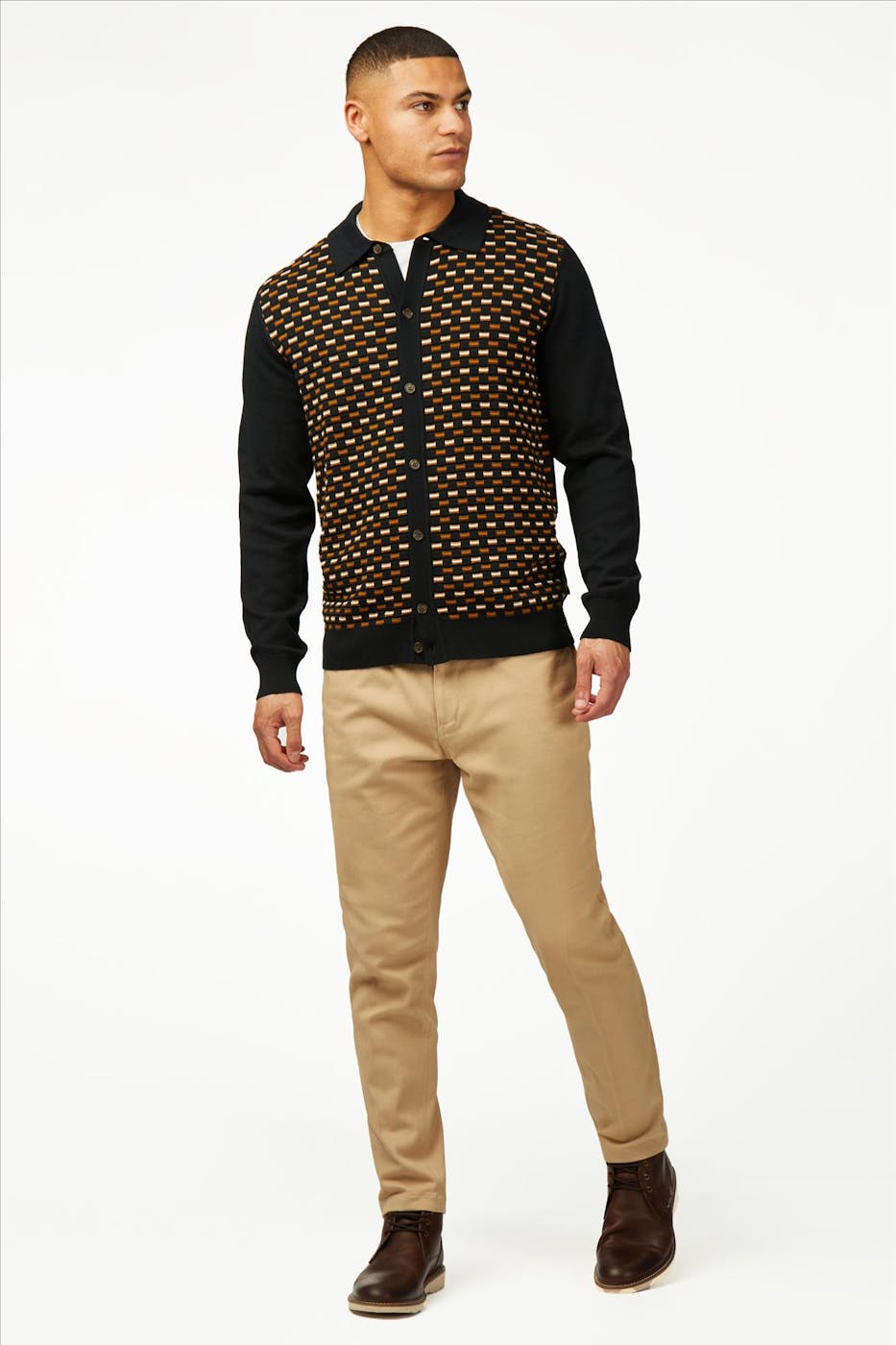 Ben Sherman - Zwarte Button Through polo