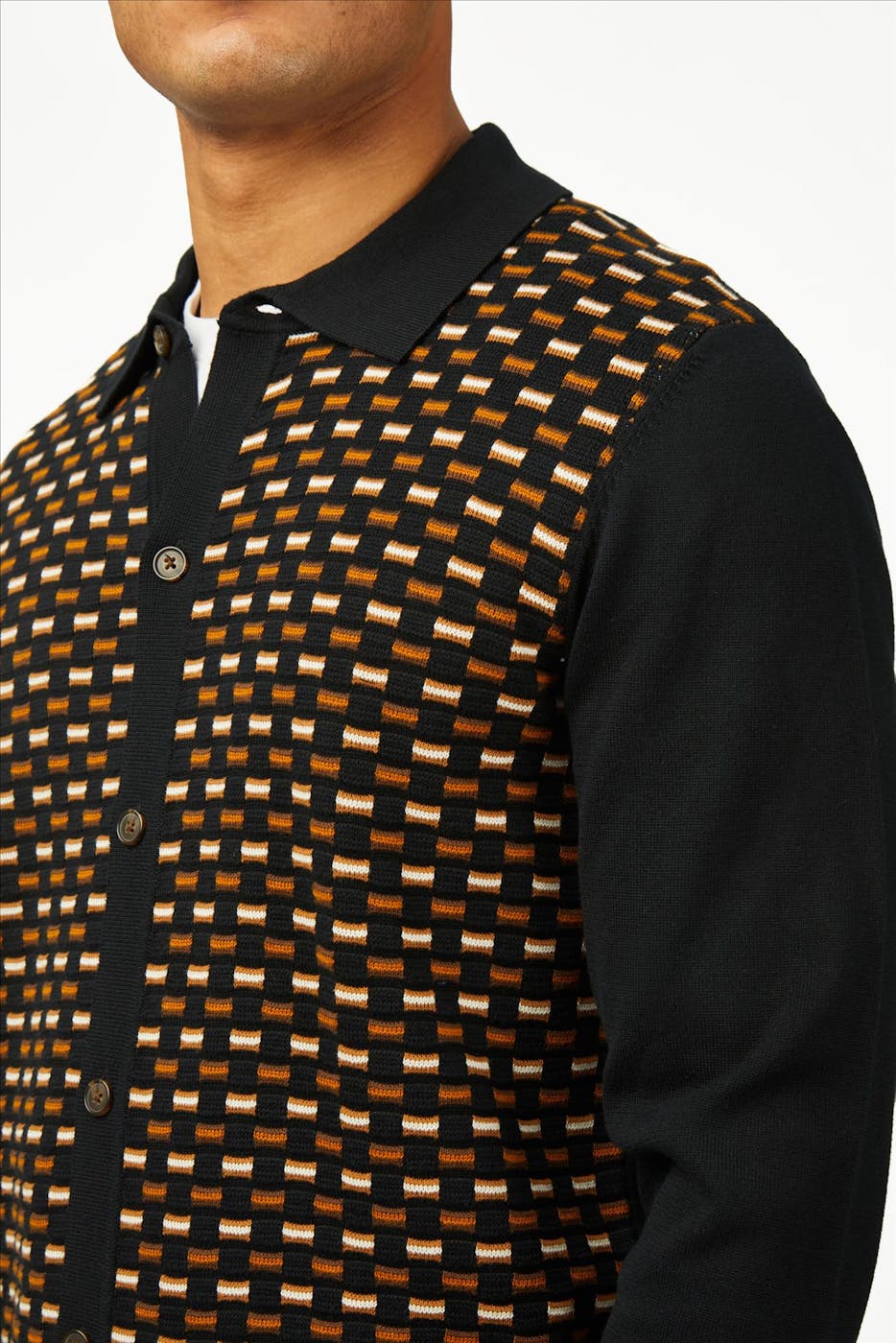 Ben Sherman - Zwarte Button Through polo