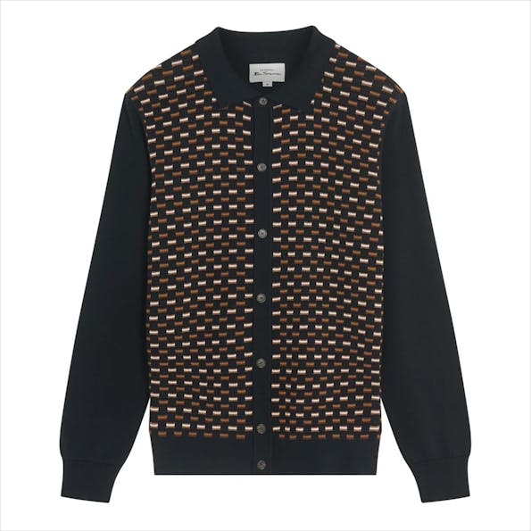 Ben Sherman - Zwarte Button Through polo