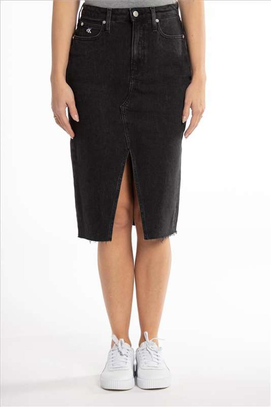 Calvin Klein Jeans - Zwarte High Rise Midi rok