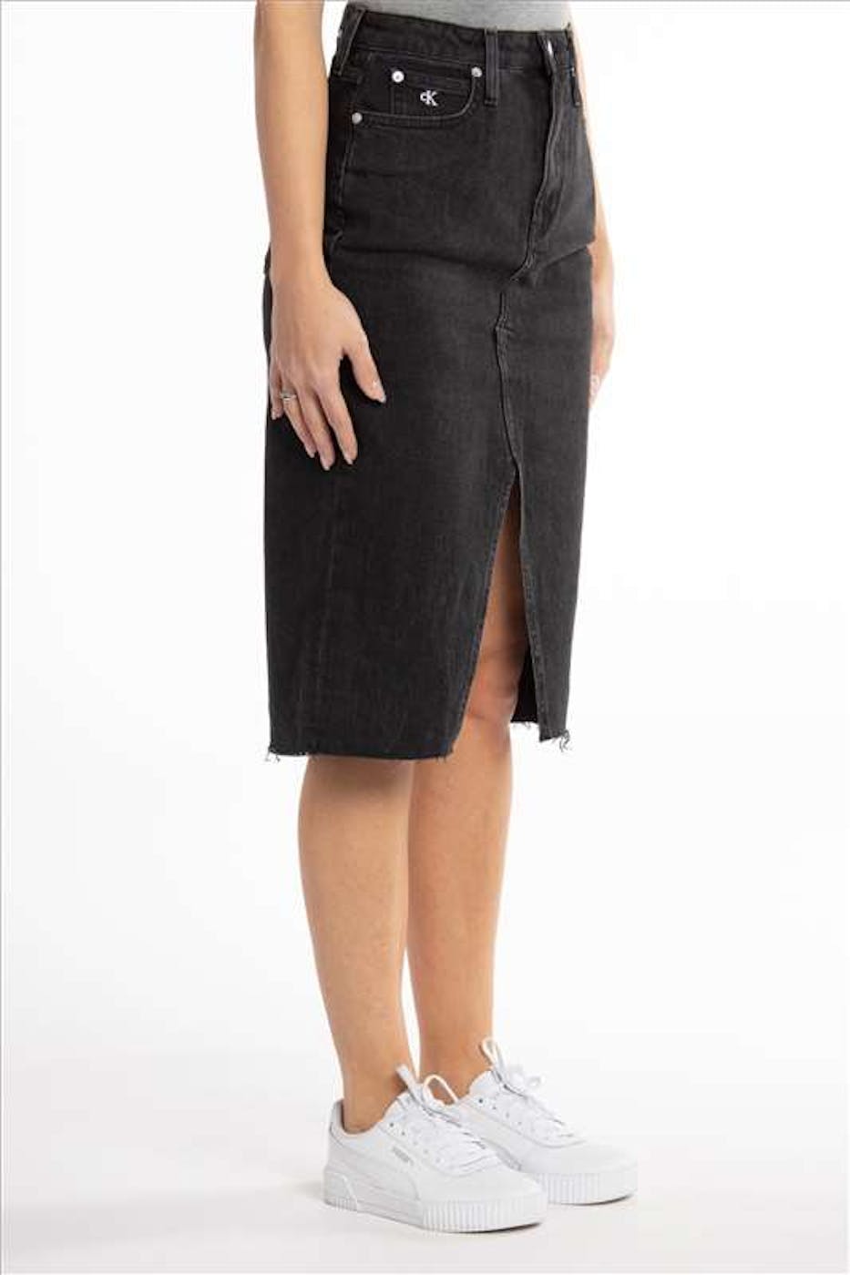 Calvin Klein Jeans - Zwarte High Rise Midi rok