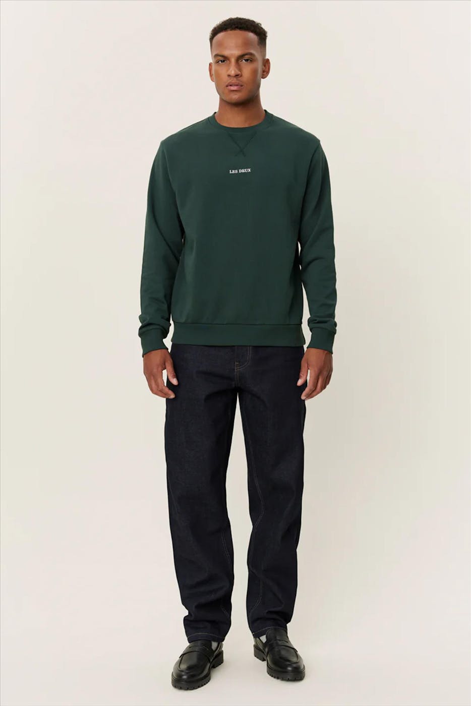 LES DEUX - Donkergroene Dexter sweater