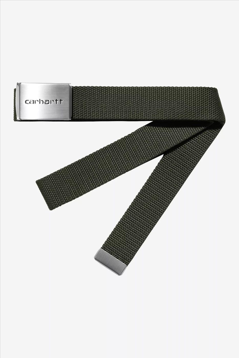 Carhartt WIP - Kaki Clip Belt Chrome riem