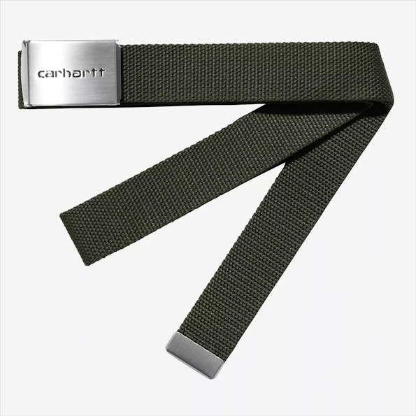 Carhartt WIP - Kaki Clip Belt Chrome riem