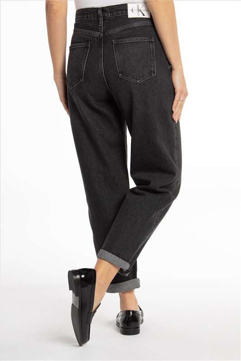 Calvin Klein Jeans - Donkergrijze 'Baggy Jean' straigh/wide tapered jeans
