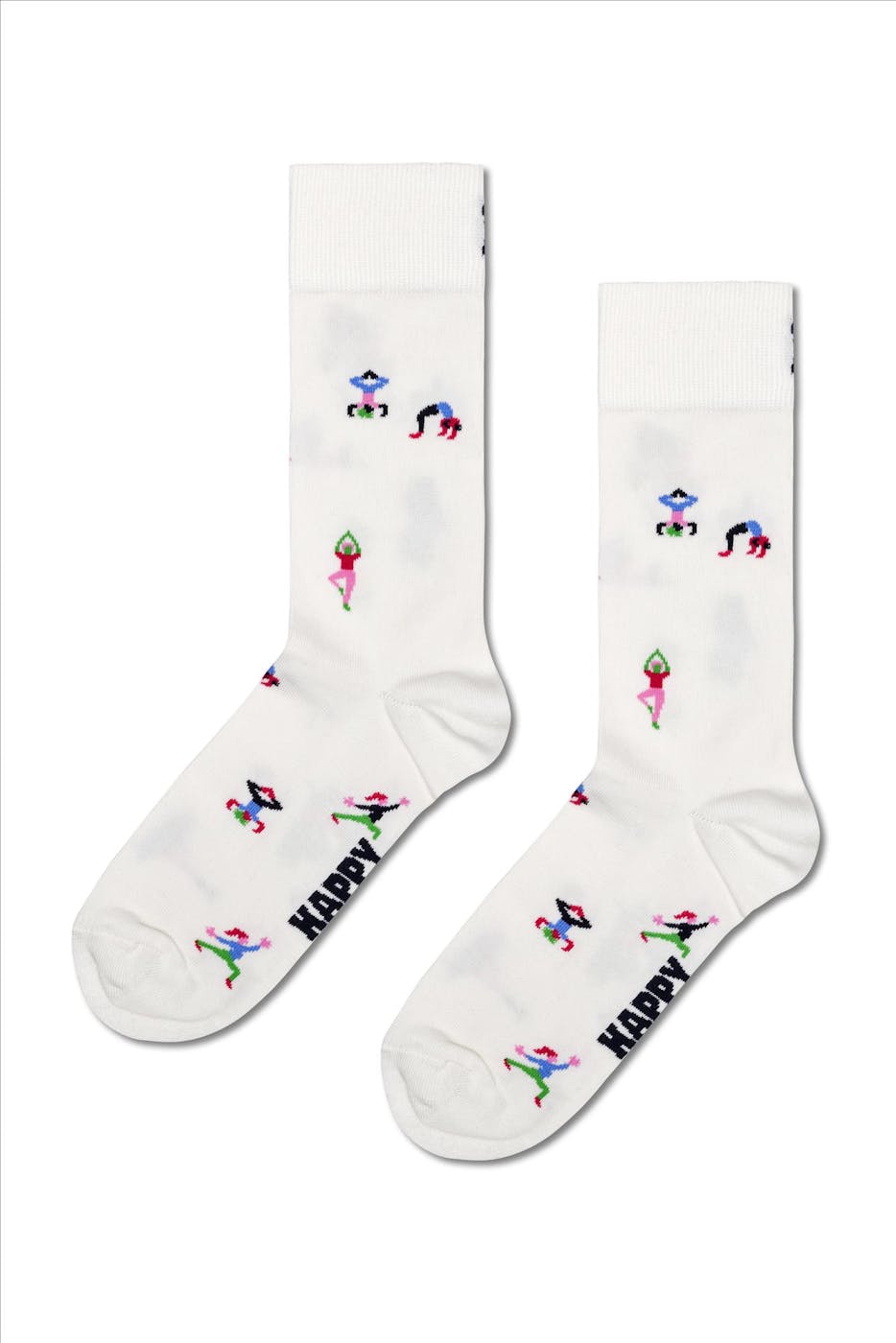 Happy Socks - Witte Yoga sokken, maat 36-40