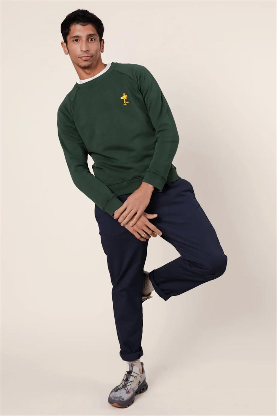 Brava - Groene Peanuts Woodstock sweater
