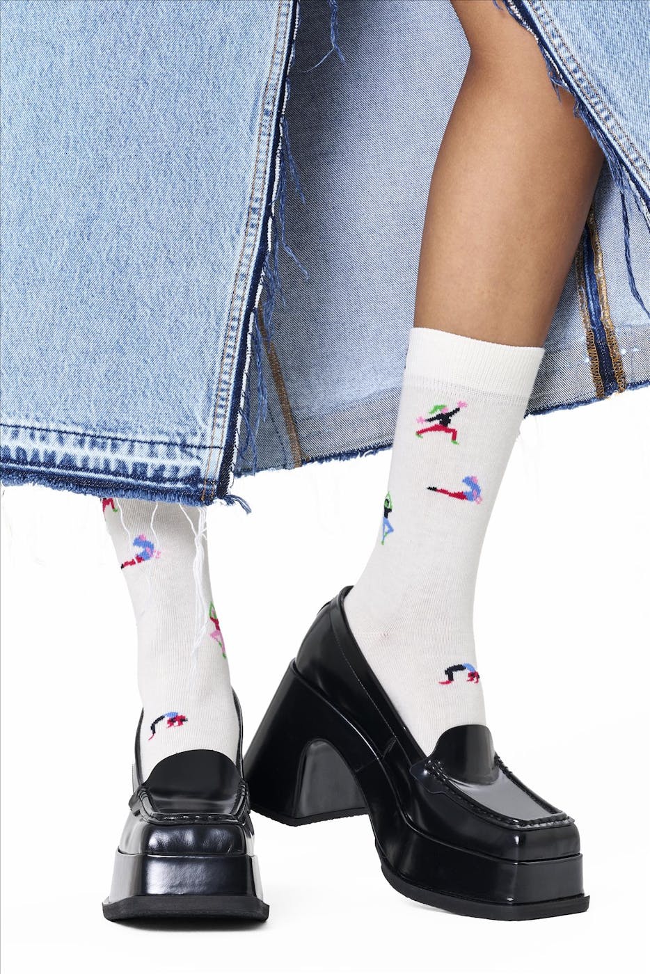 Happy Socks - Witte Yoga sokken, maat 36-40