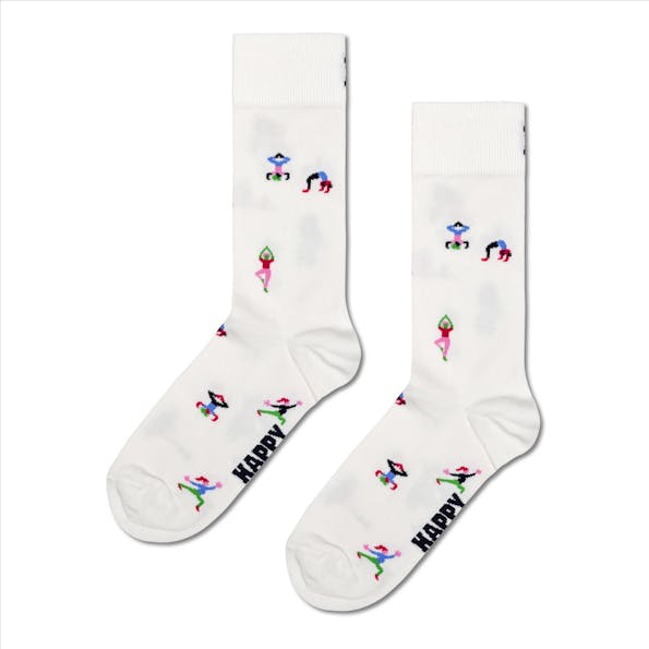 Happy Socks - Witte Yoga sokken, maat 36-40