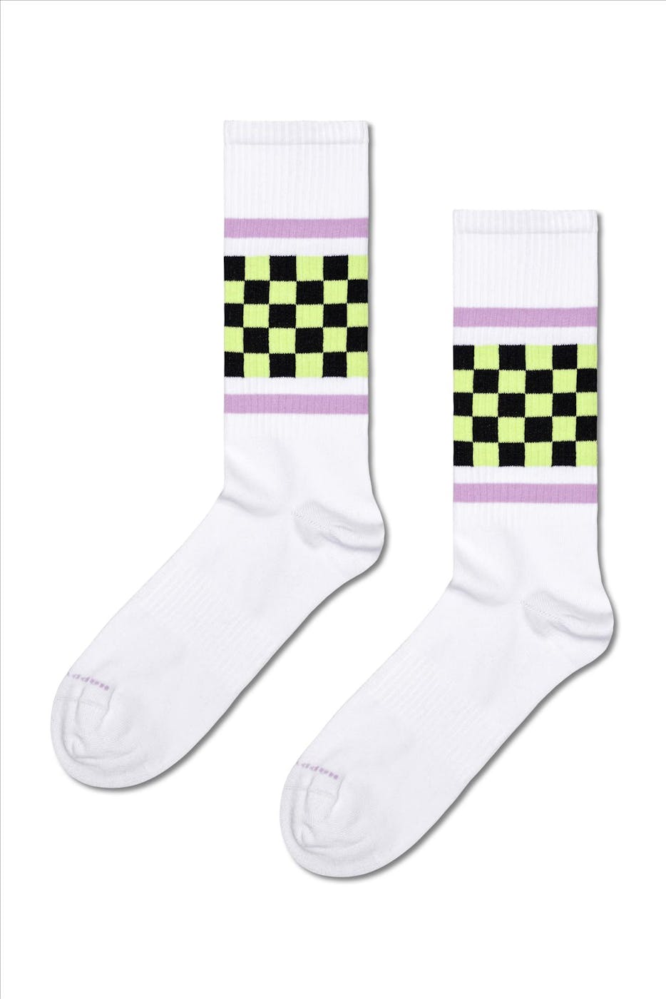 Happy Socks - Witte Checked Stripe sokken, maat: 36-40