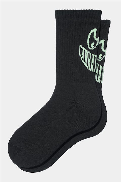 Carhartt WIP - Zwart-lichtgroene Grin Socks