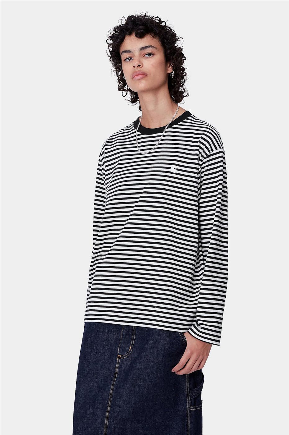 Carhartt WIP - Zwart-Witte Verner Stripe T-shirt