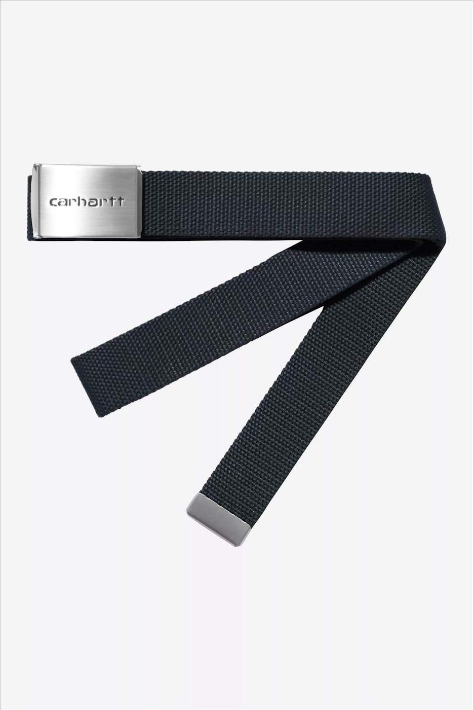 Carhartt WIP - Donkerblauwe Clip Belt Chrome riem
