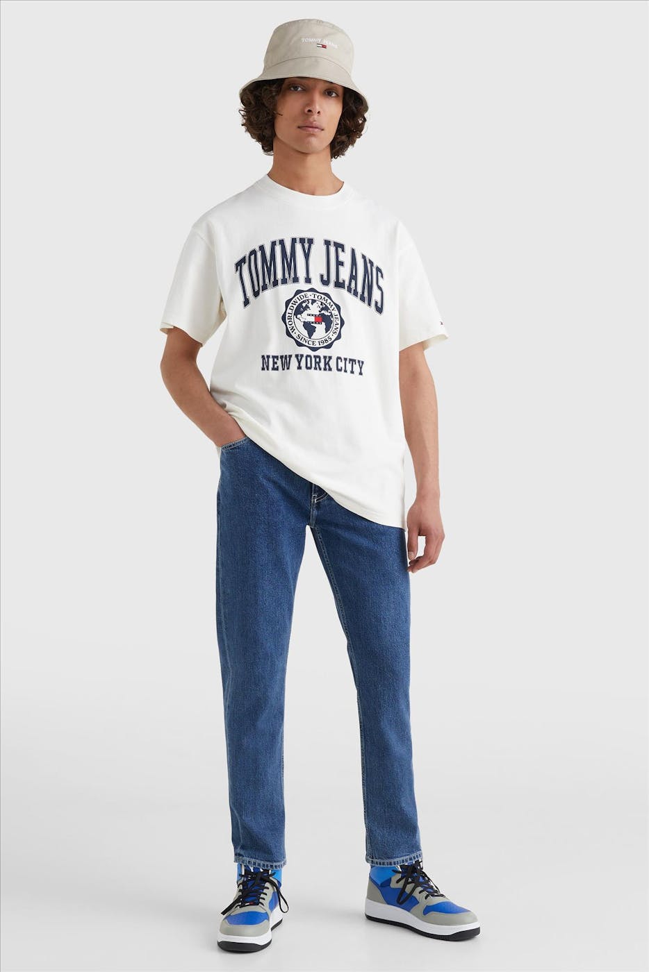 Tommy Jeans - Ecru College Logo T-shirt