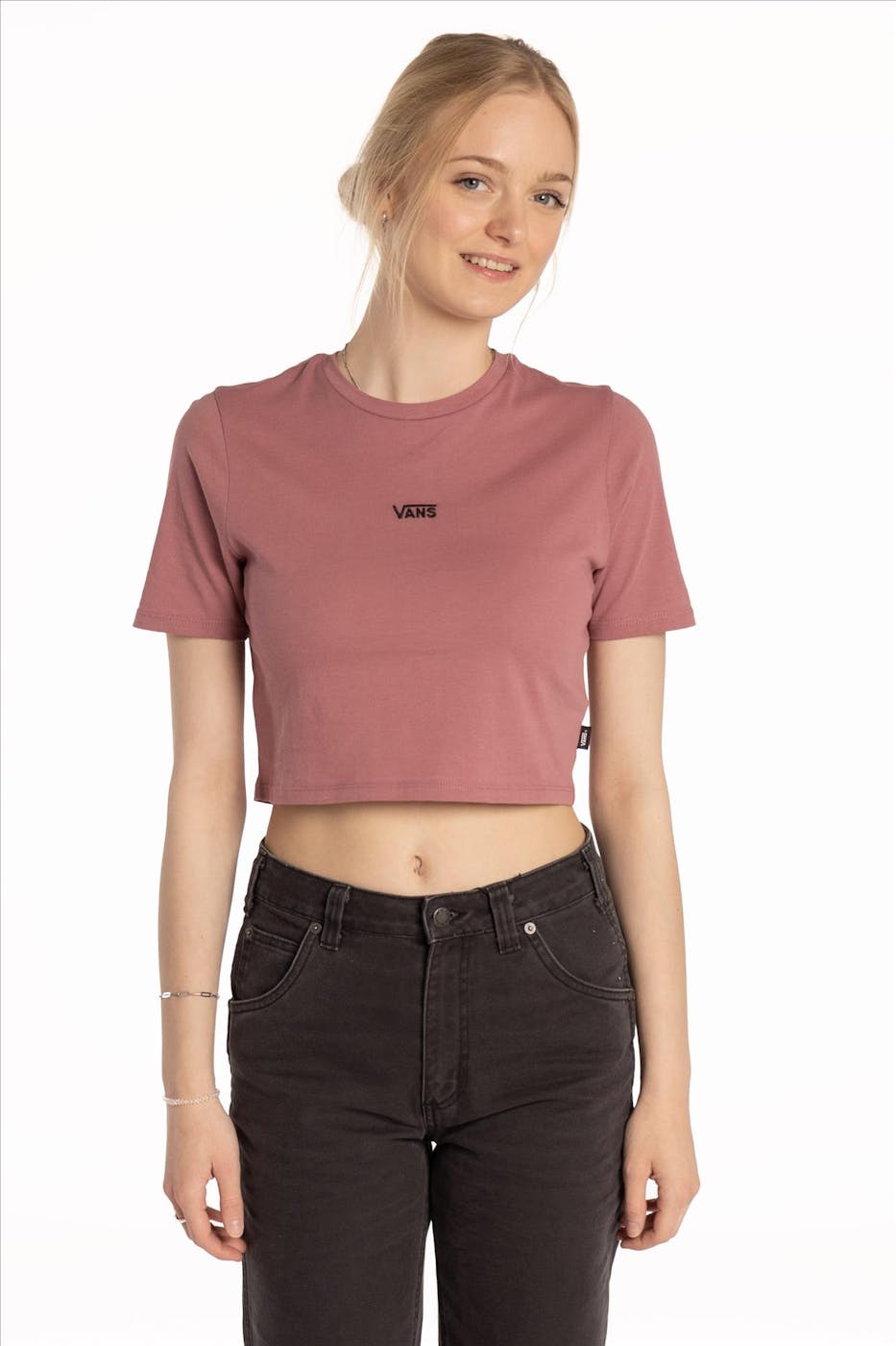 Vans - Donkerroze Cropped T-shirt