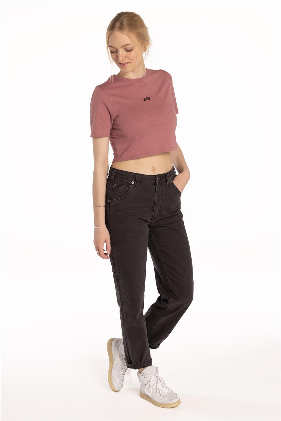 Vans - Donkerroze Cropped T-shirt