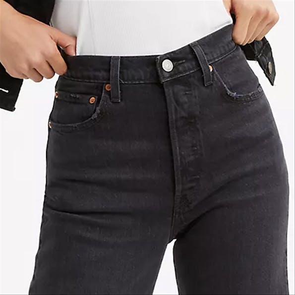 Levi's - Zwarte Ribcage Straight Ankle jeans