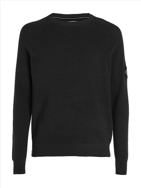 Calvin Klein Jeans - Zwarte Structure Logo trui