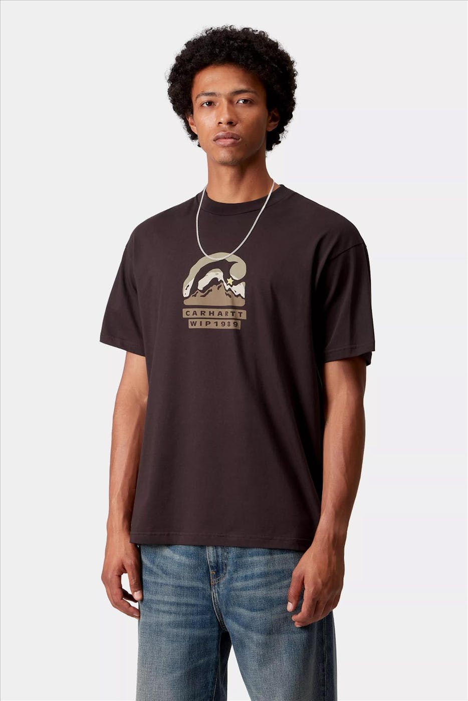 Carhartt WIP - Donkerbruine Rising Helix T-shirt