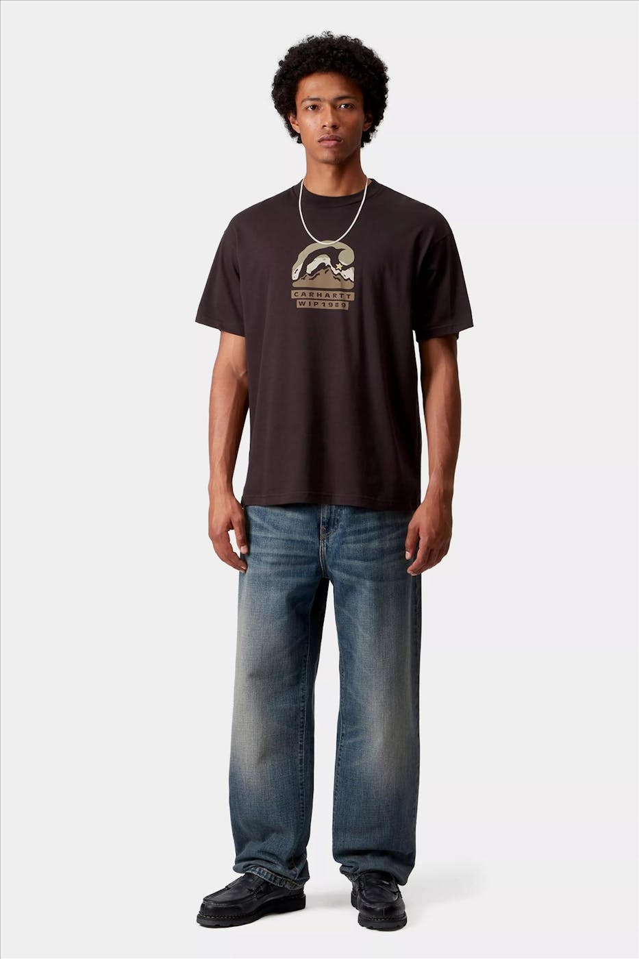 Carhartt WIP - Donkerbruine Rising Helix T-shirt