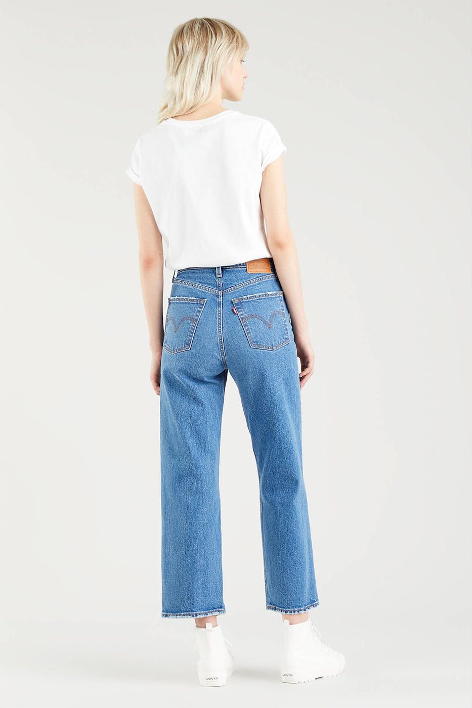 Levi's - Indigoblauwe Ribcage Straight Ankle jeans