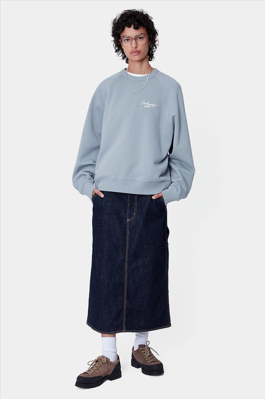 Carhartt WIP - Lichtblauwe Signature sweater