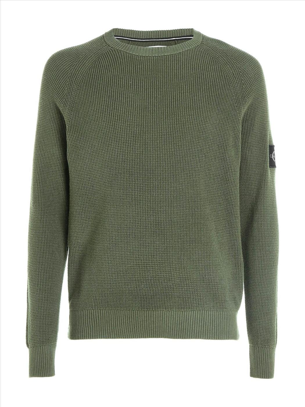 Calvin Klein Jeans - Groene Structure Logo trui