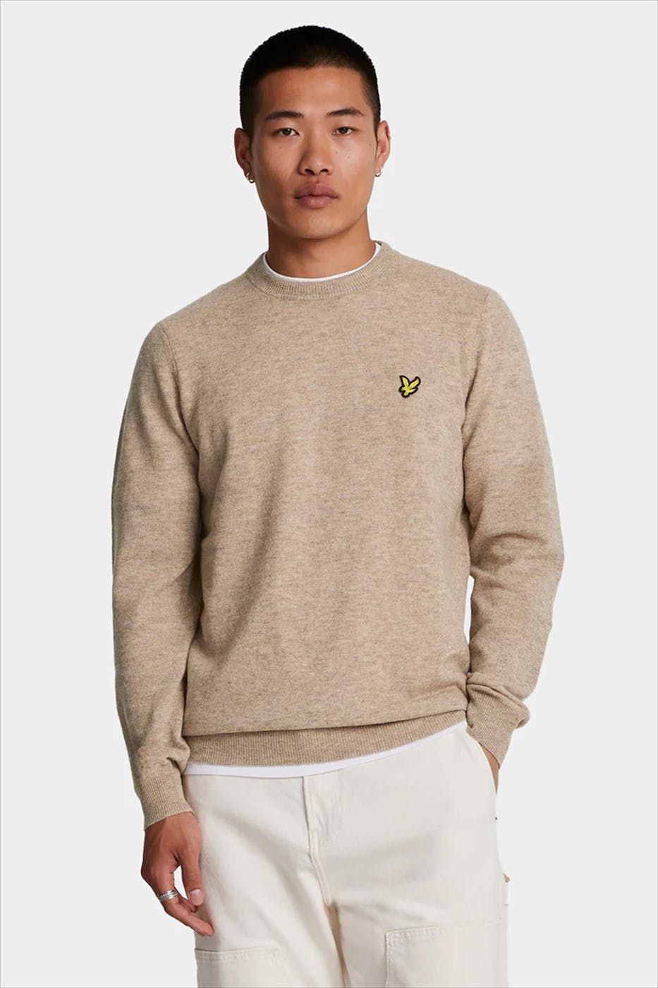 Lyle & Scott - Beige Lambswool Blend trui