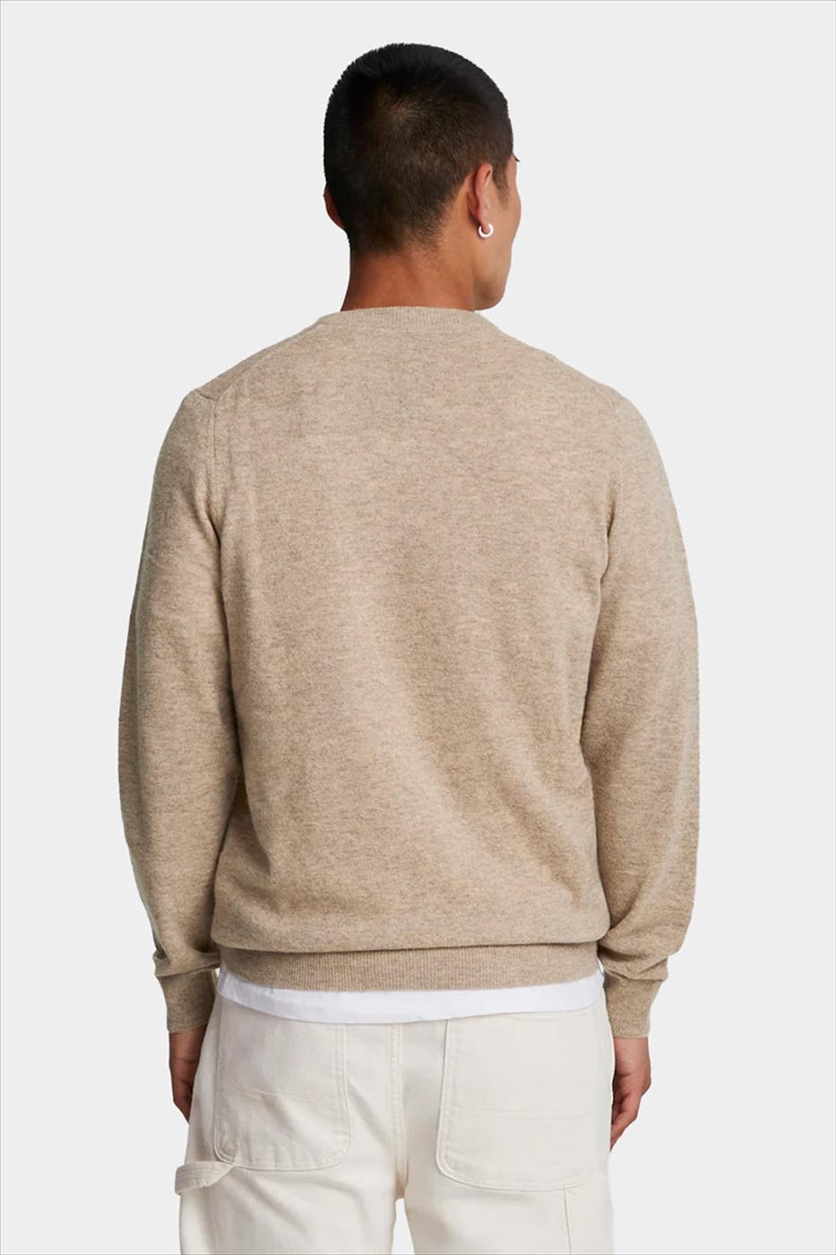 Lyle & Scott - Beige Lambswool Blend trui