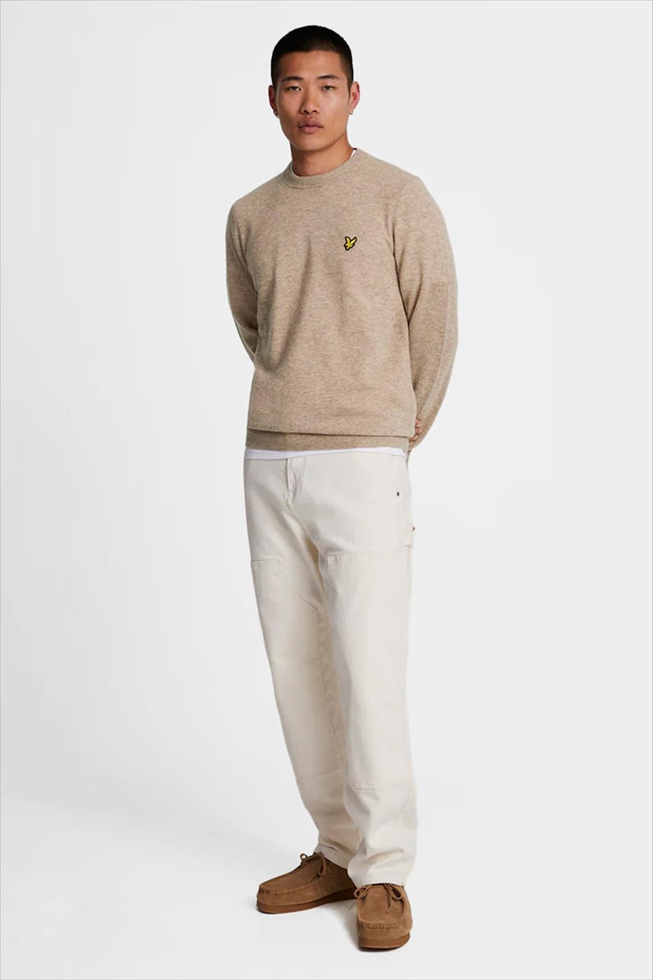 Lyle & Scott - Beige Lambswool Blend trui
