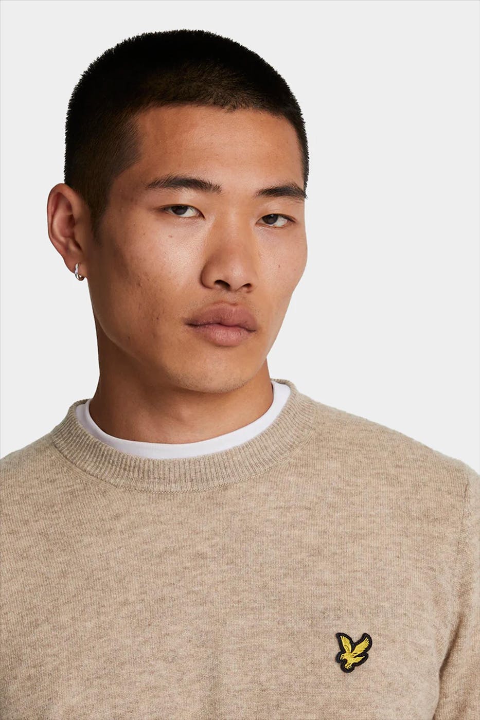 Lyle & Scott - Beige Lambswool Blend trui