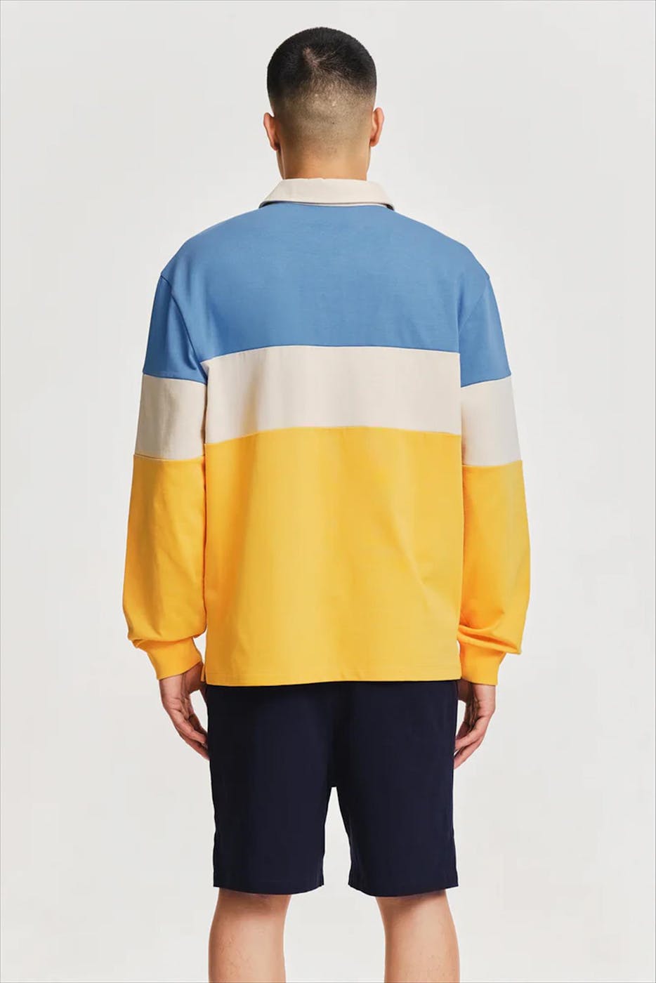 PARLEZ - Blauw-Beige-Gele Strive Rugby sweater