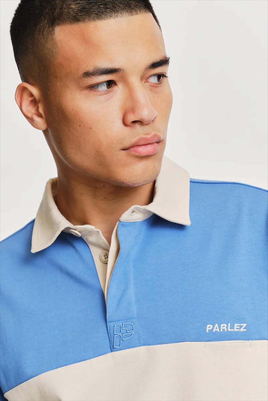 PARLEZ - Blauw-Beige-Gele Strive Rugby sweater
