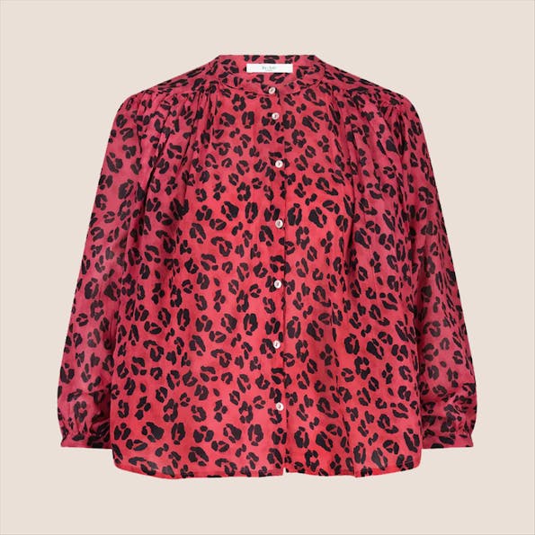 BY BAR - Rode Cheetah blouse