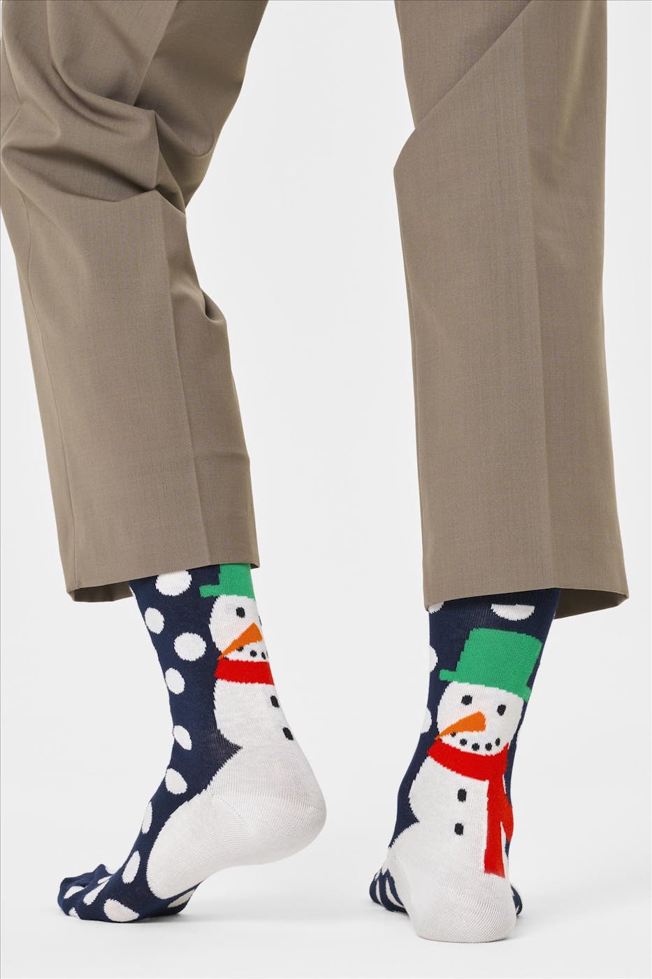 Happy Socks - Donkerblauwe Jumbo Snowman sokken, maat: 36-40