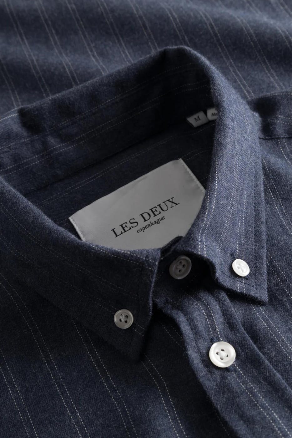 LES DEUX - Donkerblauw Desert Stripe hemd