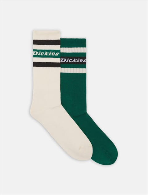 Dickies - Ecru-Groene Genola 2-pack sokken, maat: 39-42