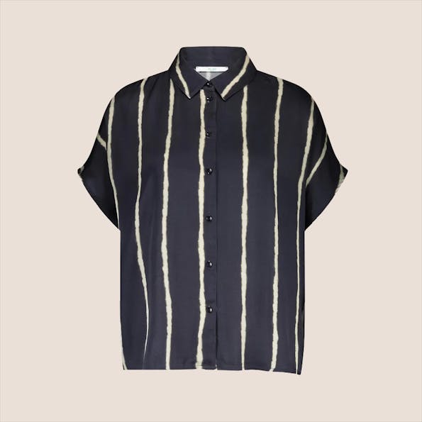 BY BAR - Donkerblauwe Karly Tie Dye Stripe blouse