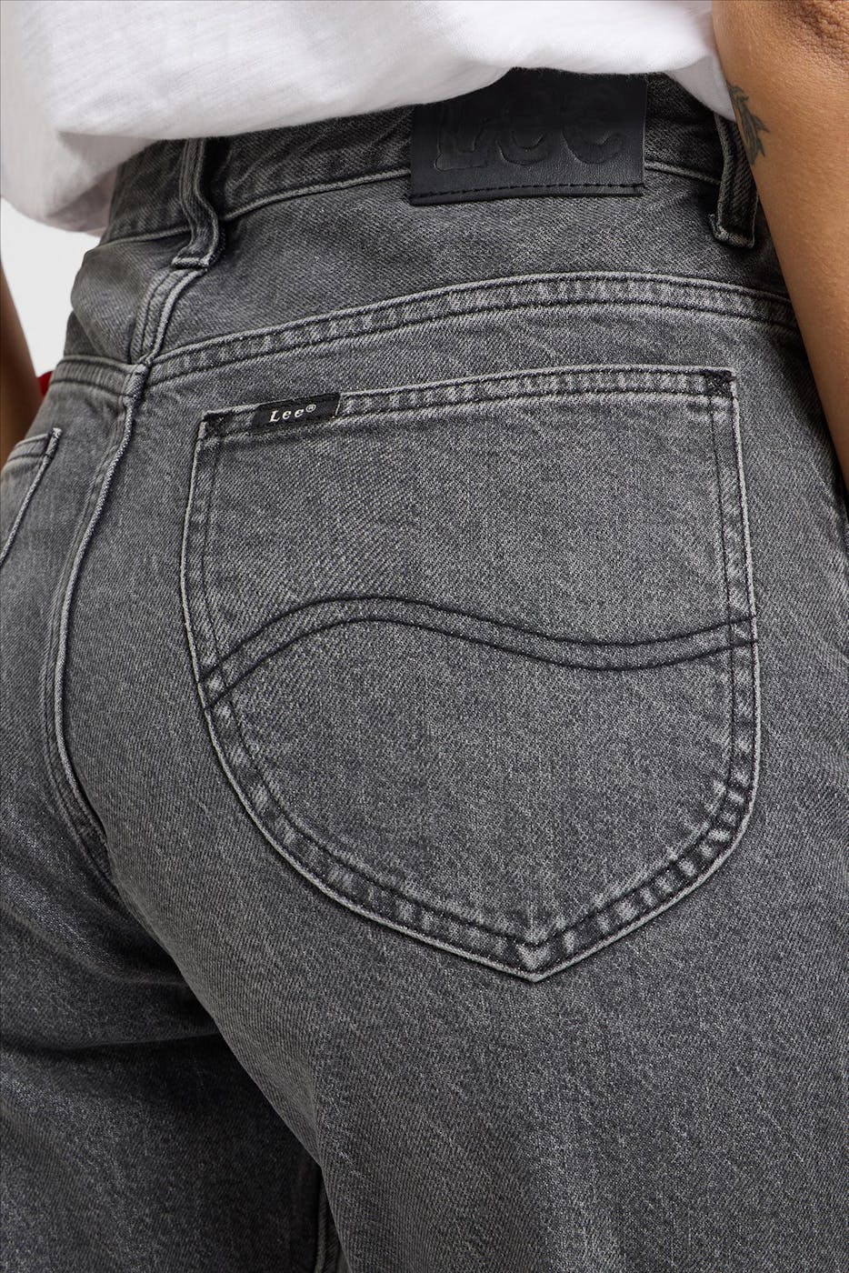 Lee - Donkergrijze Rider Classic Straight jeans