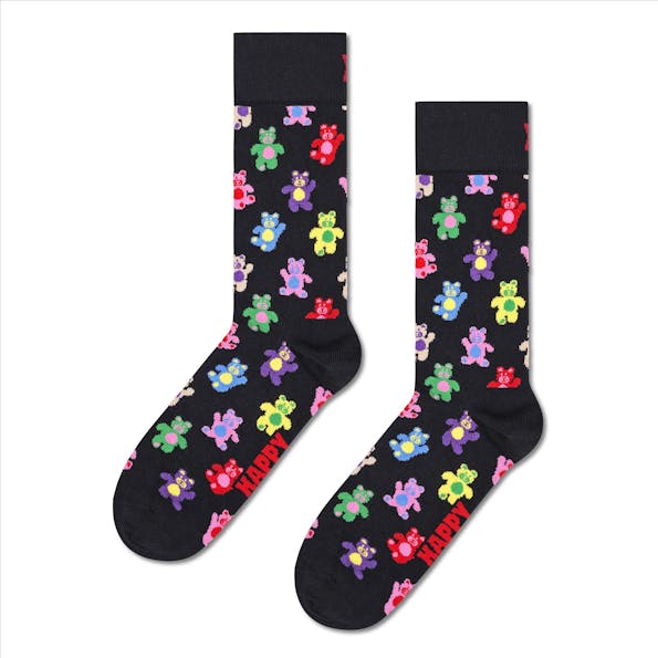 Happy Socks - Zwarte-Multicolour Beertjes sokken, maat: 36-40
