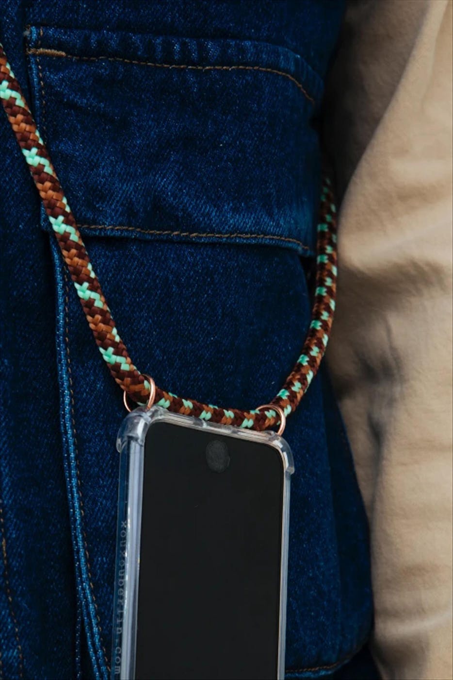 XOU XOU - Bordeaux-muntgroene iPhone X/XS Necklace